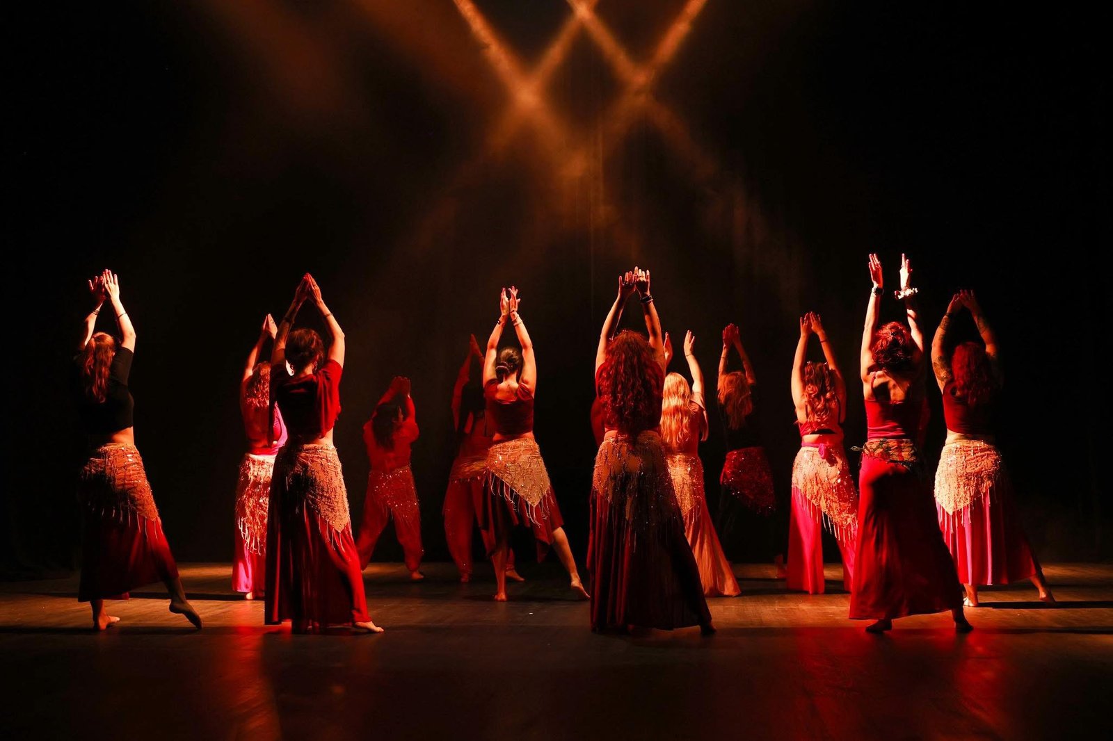danseuses de dos sur scène costume