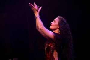 Danseuse orientale en représentation sur scène